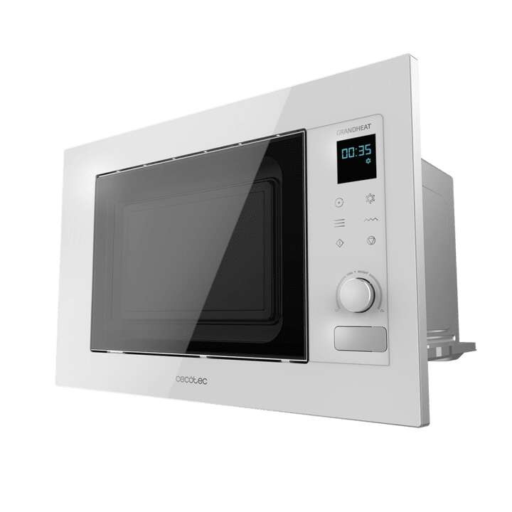 Cecotec GrandHeat 2090 Built-In Touch White Microondas Encastrable con Grill 21L 1200W - Temporizador hasta 60min - 8 Funciones