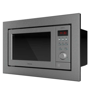 Cecotec GrandHeat 2350 Built-In Steel Microondas Encastrable con Grill 25L 900W - Temporizador hasta 90min - 10 Funciones Precon