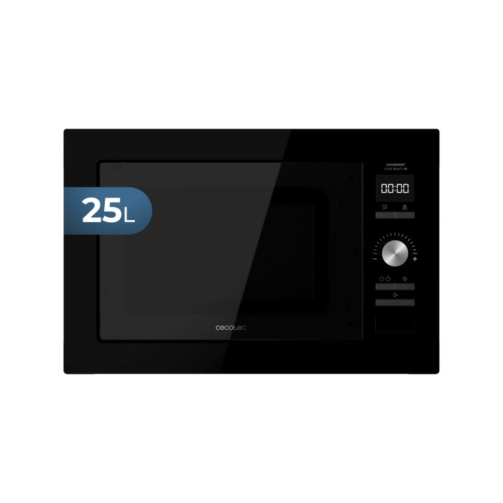 Cecotec GrandHeat 2590 Built-in Microondas Encastrable - 900W - Capacidad 25L - Grill 1000W - 8 Funciones Preconfiguradas - Temp