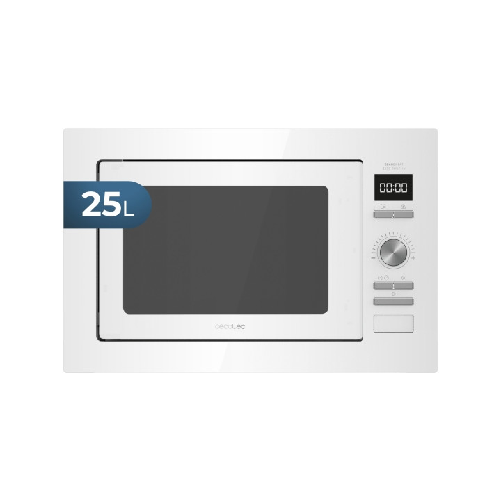 Cecotec GrandHeat 2590 Built-in Microondas Encastrable - 900W - Capacidad 25L - Grill 1000W - 8 Funciones Preconfiguradas - Temp