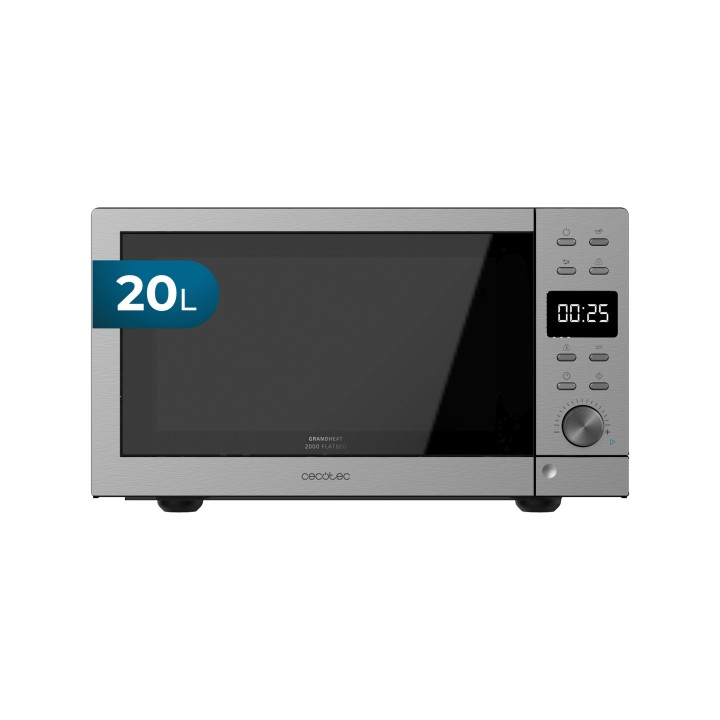 Cecotec GrandHeat 2000 Flatbed Microondas sin Plato - 700W - 6 Niveles - Capacidad 20L - 8 Funciones Preconfiguradas - Revestimi