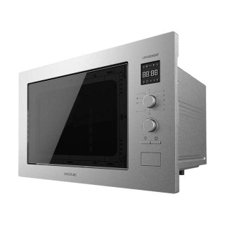 Cecotec GrandHeat 2550 Built-In Steel Microondas Encastrable con Grill 25L 1320W - Temporizador hasta 60min - 8 Funciones Precon