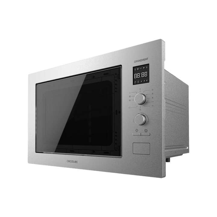 Cecotec GrandHeat 2550 Built-In Steel Microondas Encastrable con Grill 25L 1320W - Temporizador hasta 60min - 8 Funciones Precon