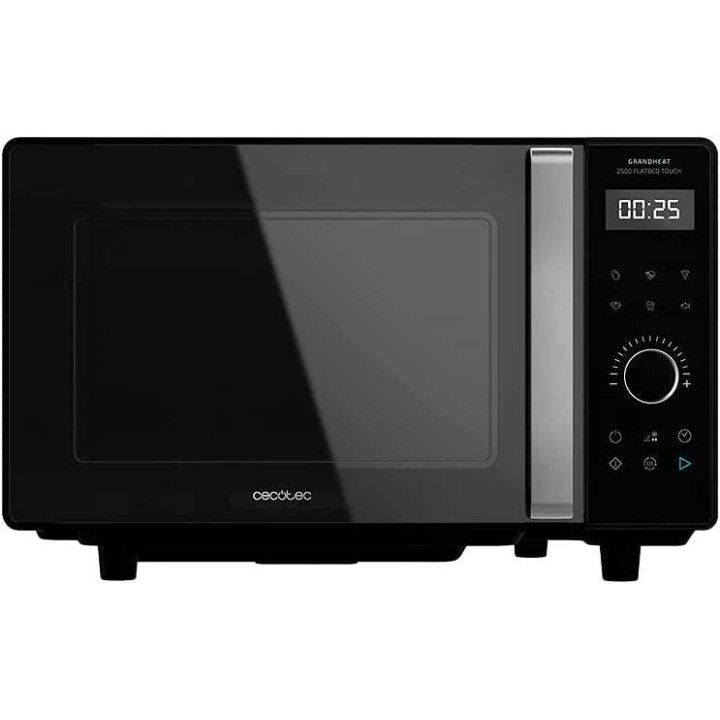 Cecotec GrandHeat 2500 Touch Flatbed Black Microondas sin Plato 25L 800W - Panel de Control Tactil - Temporizador hasta 60min -