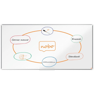 Nobo Premium Plus Pizarra Magnetica de Acero Vitrificado 2000x1000mm - Montaje en Esquina - Superficie de Borrado Superior - Co