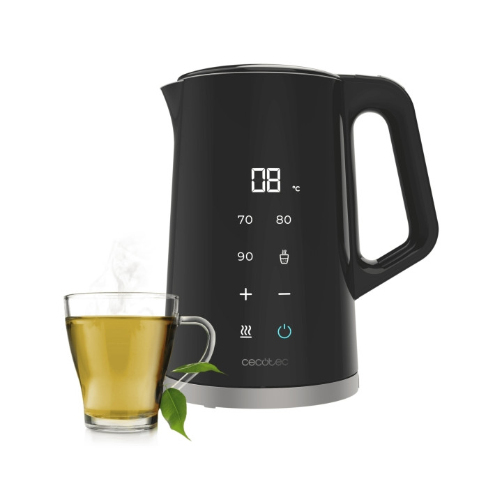 Cecotec Thermosense 800 Neo Hervidor de Agua Electrico - 2200W - Capacidad 1.7L - Temperatura Regulable - Acero Inoxidable - Fun