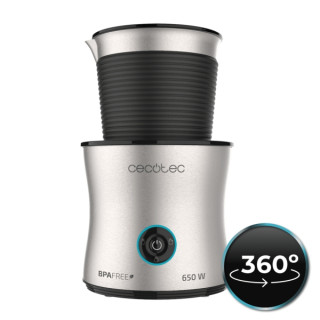 Cecotec Power Moka Spume 5000 Espumador de Leche - 650W - Capacidad 200ml - 4 Modos de Uso - Jarra Acero Inoxidable - Funcion Ch