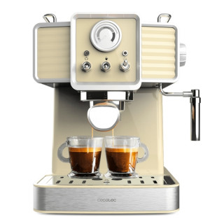 Cecotec Power Espresso 20 Tradizionale Light Yellow Cafetera Expresso - 1350W - 20Bar - Manometro - Vaporizador Orientable - Dep