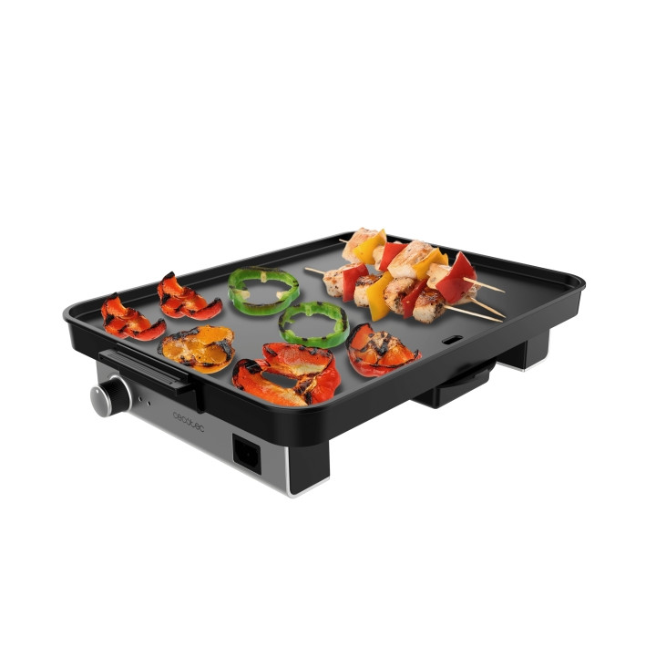 Cecotec Magnet 1800 Plancha Electrica - 1800W - Placa de Aluminio con Teflon - Termostato Regulable - Bandeja Recogegrasas - Pie