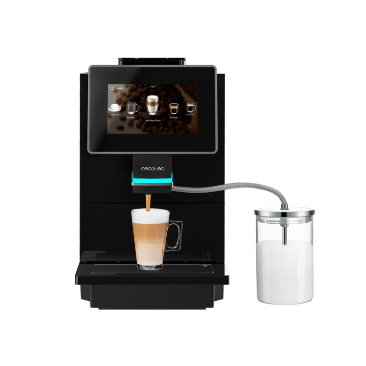 Cecotec Cremmaet Touch OCS Cafetera Automatica Compacta - 1500W - Pantalla Tactil de 7" - Molienda Ceramica - 9 Niveles - Deposi