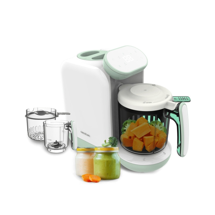 Cecotec Nana BabyCare FoodProcessor Robot Multifuncion 4 en 1 para Bebes - Libre de BPA - Tactil - Cocina y Tritura - Esteriliza