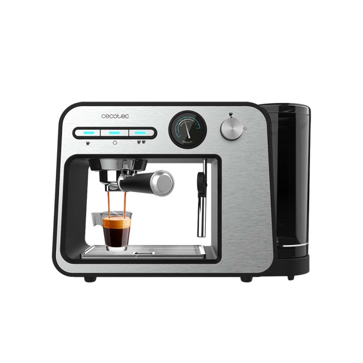 Cecotec Power Espresso 20 Square Pro Cafetera Expresso - 1450W - Presion de 20Bar - Deposito Extraible 1L - Vaporizador Orientab
