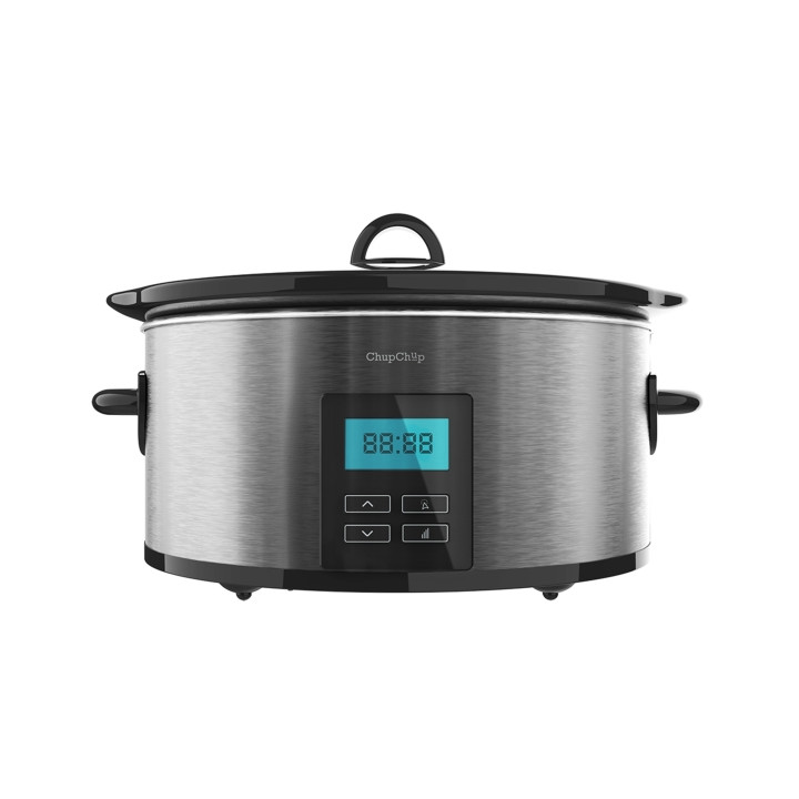 Cecotec Chupchup Matic Olla de Coccion Lenta - Pantalla LCD - Capacidad 5.5L - Cubeta Ceramica Ovalada - Programable - Tapa Cris