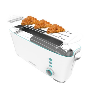 Cecotec Toast and Taste ExtraW Tostadora de Ranura Larga - 1000W - Ranura XL Extra Ancha - Calienta Panecillos - Funciones Desco