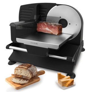 Cecotec Rock’nCut Shuriken Steel Cortafiambres de 200W - Ajuste de Grosor hasta 15mm - Disco Extraible de 190mm - Acero Inoxidab