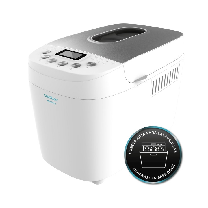 Cecotec Bread and Co 1500 PerfectCook Panificadora Automatica - 850W - 15 Programas Automaticos - 2 Resistencias - Apto para Lav