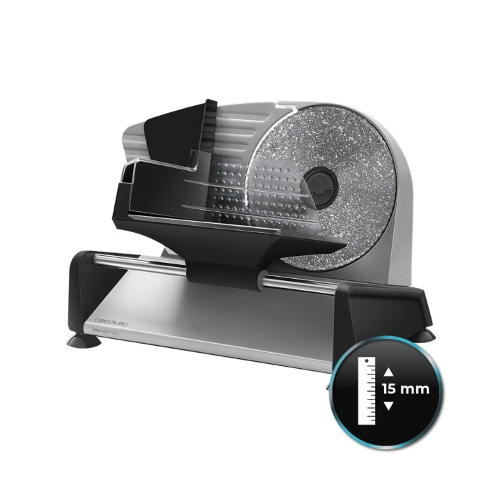 Cecotec Rock’nCut Twin Cortafiambres de 180W - 2 Discos de 190mm - Antiadherente - Grosor hasta 15mm - Acabados en Acero Inoxida