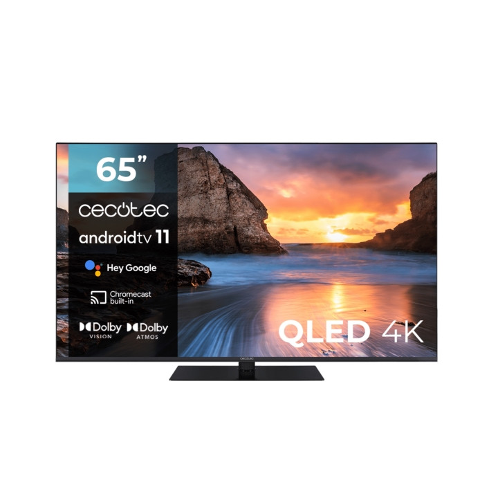 Cecotec V1Z+ series VQU11065Z+S Televisor Smart TV de 65" QLED 4K UHD - Android TV 11 - HDR10+ - Dolby Vision - Sonido Dolby Atm