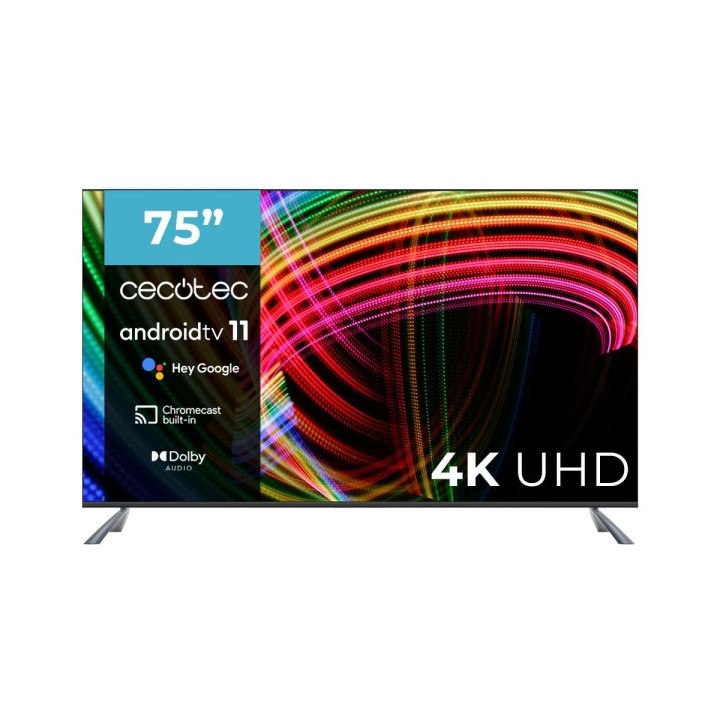 Cecotec A3 series ALU30075 Televisor Smart TV sin Marco de 75" LED con Resolucion 4K UHD - Android TV 11 - Dolby Vision y Atmos