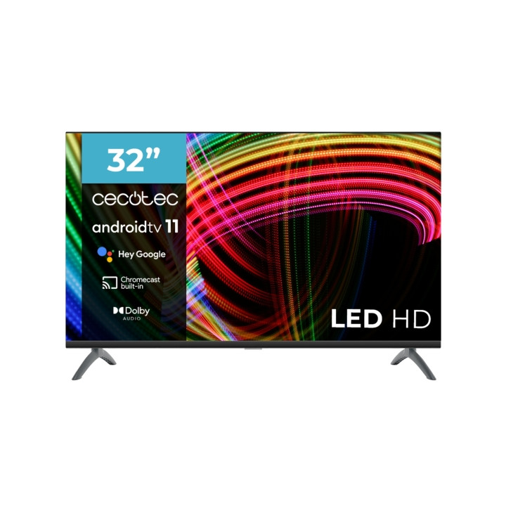 Cecotec A3 series ALH30032S Televisor Smart TV de 32" LED con Resolucion HD - Android TV 11 - Procesador Cortex A55 - Chromecast