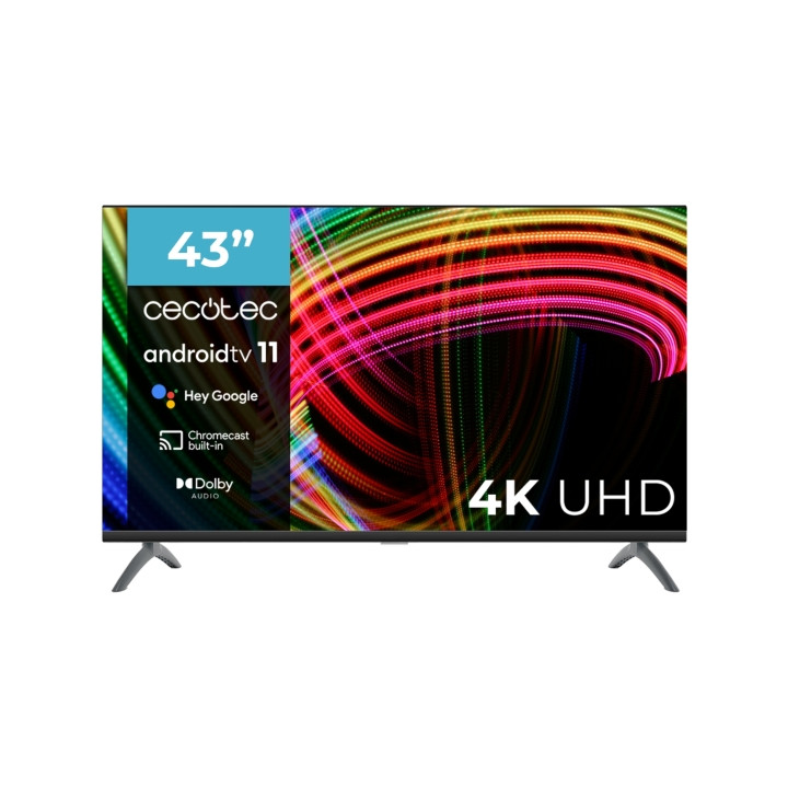 Cecotec A3 series ALU30043S Televisor Smart TV sin Marco de 43" LED con Resolucion 4K UHD - Android TV 11 - Procesador Cortex A5