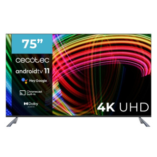 Cecotec A3 series ALU30075S Televisor Smart TV de 75" LED 4K UHD - Android TV 11 - Dolby Vision and Atmos - HDMI 2.1 - Chromecas