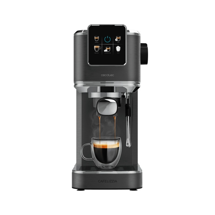 Cecotec Cafelizzia ColdBrew Cafetera Expresso - Temperatura Regulable - Pantalla Tactil - 20Bar - Vaporizador Orientable - Doble