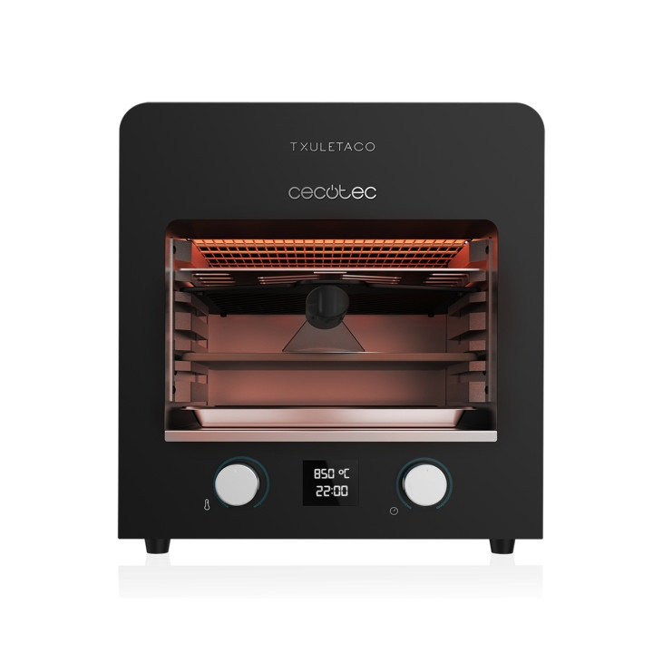Cecotec Txuletaco 8000 Inferno Horno para Asar - 2200W - Temperatura 850°C - Parrilla de Hierro - Piedra y Bandeja para Pizzas -