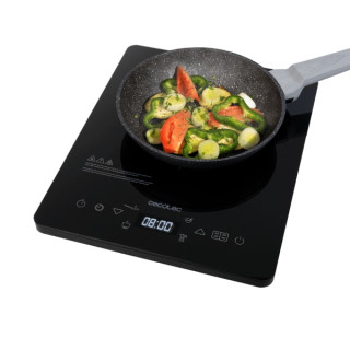 Cecotec Full Crystal Onyx Placa de Induccion Portatil - 2000W - Cristal de Alta Resistencia - Tactil - 10 Niveles - Temperatura