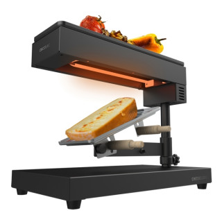 Cecotec Cheese and Grill 6000 Pro Raclette con Funcion Grill - 600W - Acero Inoxidable Duradero - Espatulas de Madera - Termosta