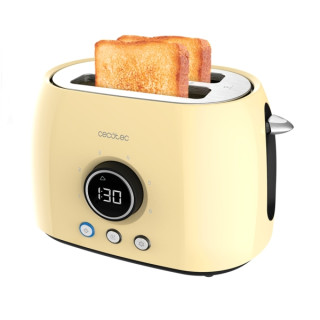 Cecotec ClassicToast 8000 Tostadora de Doble Ranura - 800W - Pantalla Digital - Ranura Ancha - 3 Funciones - Calienta Panecillos