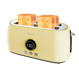 Cecotec ClassicToast 15000 Tostadora de Doble Ranura Larga - 1500W - Capacidad para 4 Rebanadas - Ranura Ancha - 3 Funciones - E