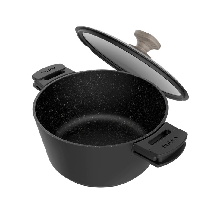 Cecotec Polka Excellence Olla de 28cm de Diametro - Aluminio Fundido - Teflon Antiadherente - Libre de PFOA - Compatible con Ind