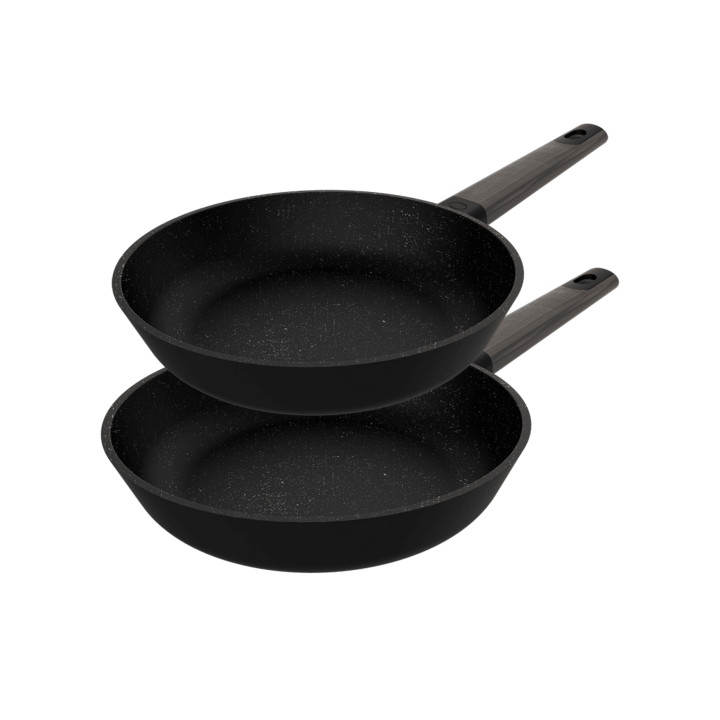 Cecotec Polka Excellence Force Pack de 2 Sartenes de 20 y 24cm - Aluminio Fundido - Teflon Antiadherente - Libre de PFOA - Compa