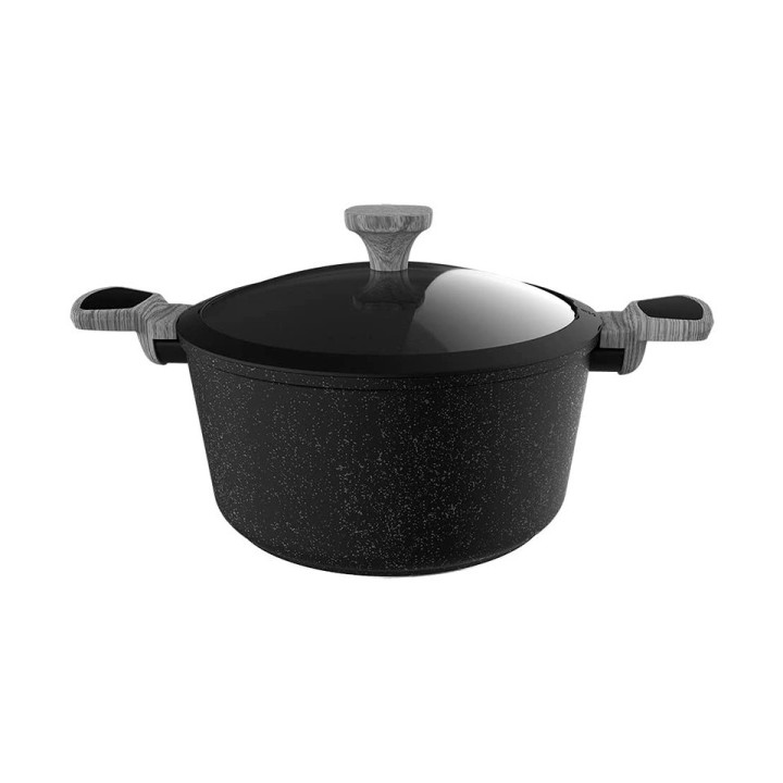 Cecotec Polka Exclusive Wood and Rock Olla de Aluminio Forjado de 24cm - Teflon Antiadherente - Compatible con Induccion - Fondo