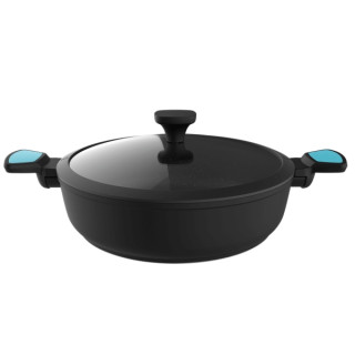 Cecotec Polka Platinum Thunder Cacerola de Aluminio Forjado de 28cm - Capacidad de 4L - Revestimiento Teflon Antiadherente - Apt