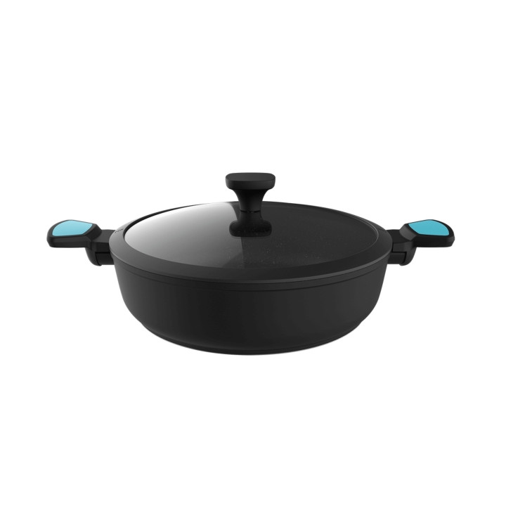 Cecotec Polka Platinum Thunder Cacerola de Aluminio Forjado de 28cm - Capacidad de 4L - Revestimiento Teflon Antiadherente - Apt