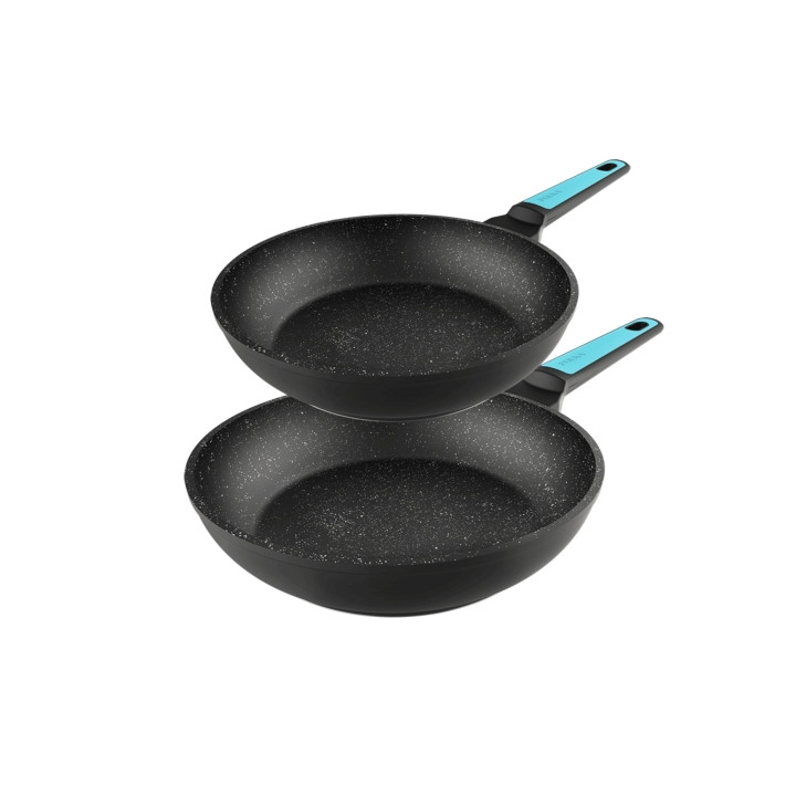 Cecotec Polka Platinum Thunder Pack de 2 Sartenes de 20 y 24cm - Aluminio Forjado - Revestimiento Teflon sin PFOA - Compatible c