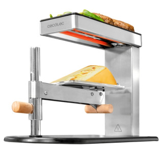 Cecotec Cheese and Grill 6000 Inox Raclette con Funcion Grill - 600W - Incluye Espatulas de Madera - Acero Inoxidable - Termosta