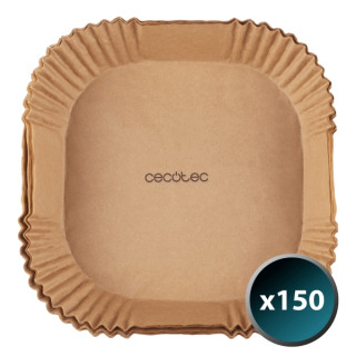 Cecotec Cecofry Pack de 150 Papeles para Freidora de Aire - Compatible con Freidoras de 2 a 5L - Cuadrado - Resistente hasta 230