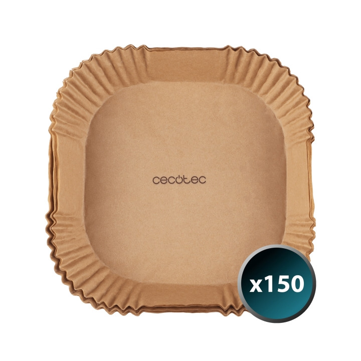 Cecotec Cecofry Pack de 150 Papeles para Freidora de Aire - Compatible con Freidoras de 2 a 5L - Cuadrado - Resistente hasta 230