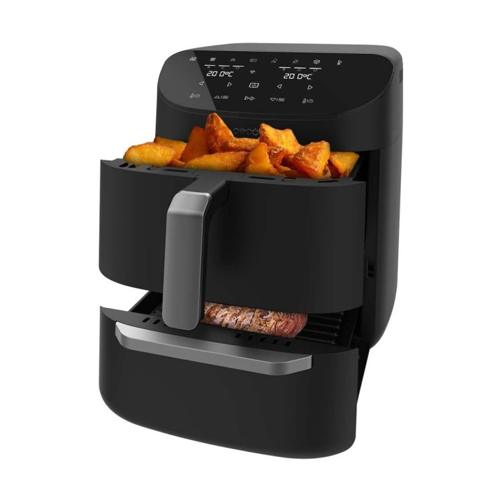 Cecotec Cecofry FoodCourt 11000 Connected C Freidora sin Aceite 3 en 1 - 1850W - Coccion Simultanea - Wi-Fi - Capacidad 11L - Ra