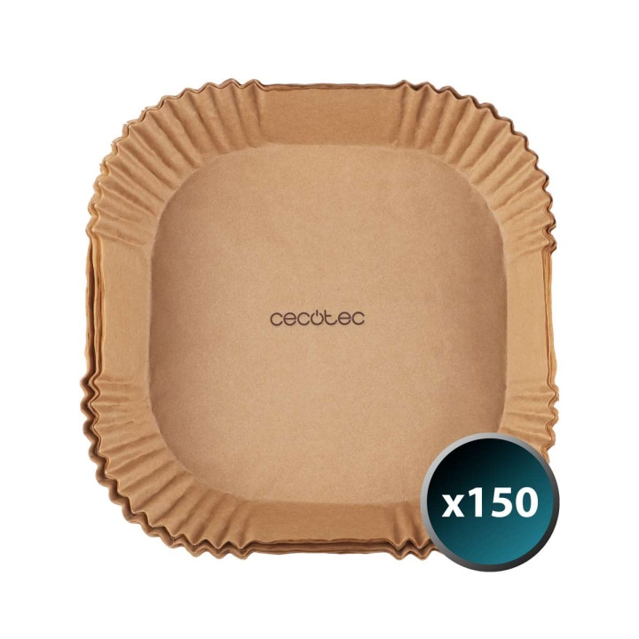 Cecotec Cecofry Pack de 150 Papeles para Freidora de Aire - Compatible con Freidoras de 5 a 6.5L - Cuadrado - Resistente hasta 2