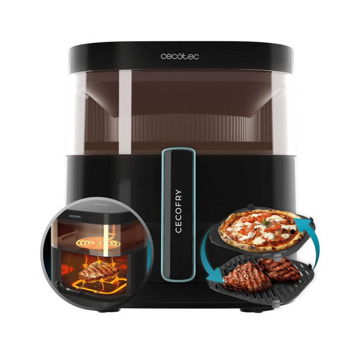 Cecotec Cecofry DuoHeat 6000 Freidora sin Aceite - 2200W - Capacidad 6L - Dosificador de Agua Automatico - Ventana con Luz Inter