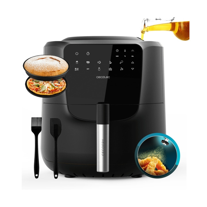 Cecotec Cecofry Rain Pack Freidora sin Aceite - 1550W - Autodosificador - Capacidad 5.5L - 8 Menus Preconfigurados - Panel Multi