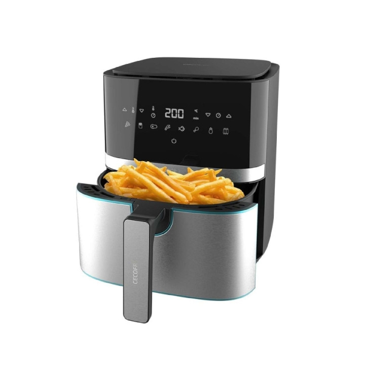 Cecotec Cecofry Full Inox 5500 Pro Freidora sin Aceite - Potencia de 1700W - Capacidad de 5.5L - Base Antideslizante - Panel Tac