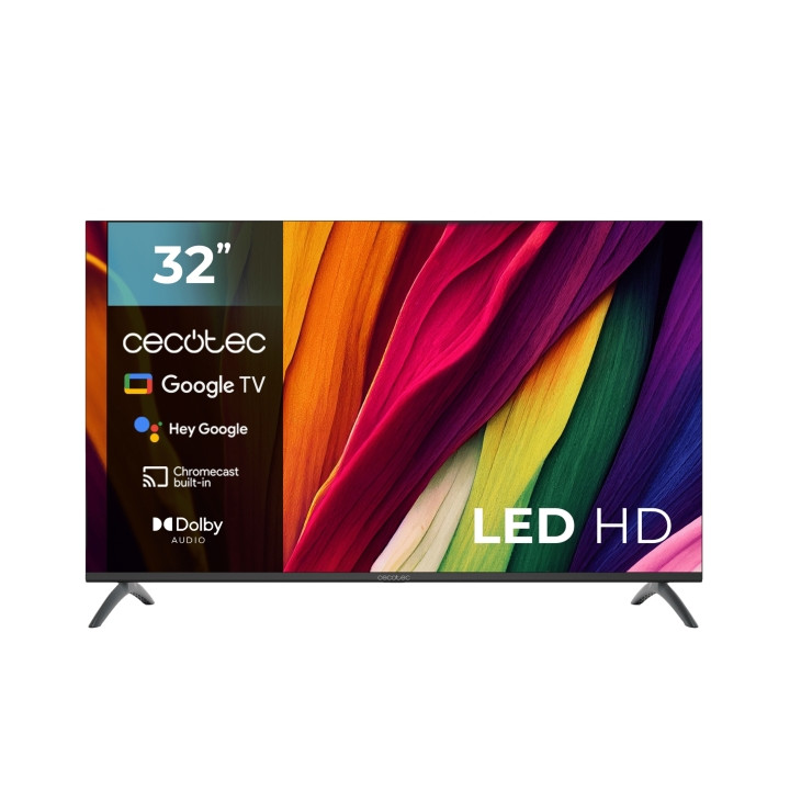Cecotec A3 series ALH40032 Televisor Smart TV sin Marco de 32" LED HD - Procesador Cortex A55 - Google TV - Sonido Dolby Audio -