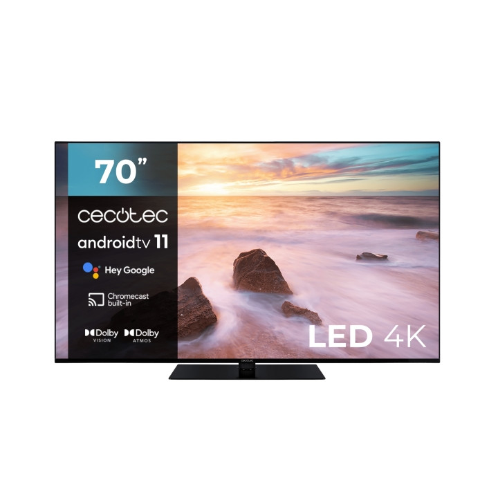 Cecotec A2 series ALU20070ZS Televisor Smart TV sin Marco de 70" LED con Resolucion 4K UHD - Android TV 11 - Chromecast Integrad