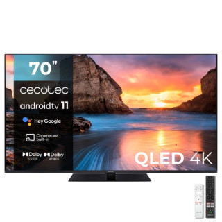 Cecotec V1+ series VQU11070Z+ Televisor Smart TV sin Marco de 70" QLED 4K UHD - Android TV 11 - Dolby Atmos y Vision - Chromecas