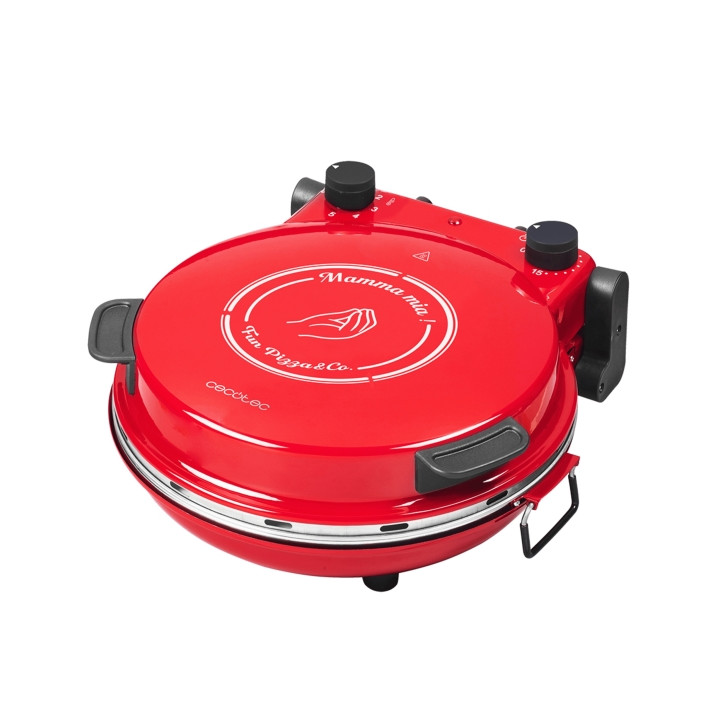 Cecotec Fun Pizza and Co Mamma Mia Horno Electrico para Pizzas - 1200W - Temperatura hasta 420°C - Indicador Luminoso - Asa de T